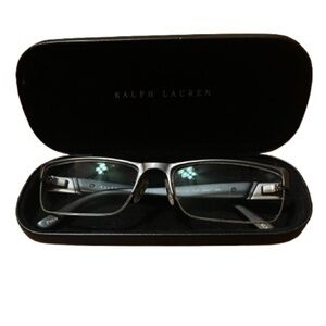 Polo Ralph Lauren Made in Italy Matte Gunmetal Eyeglasses With Case